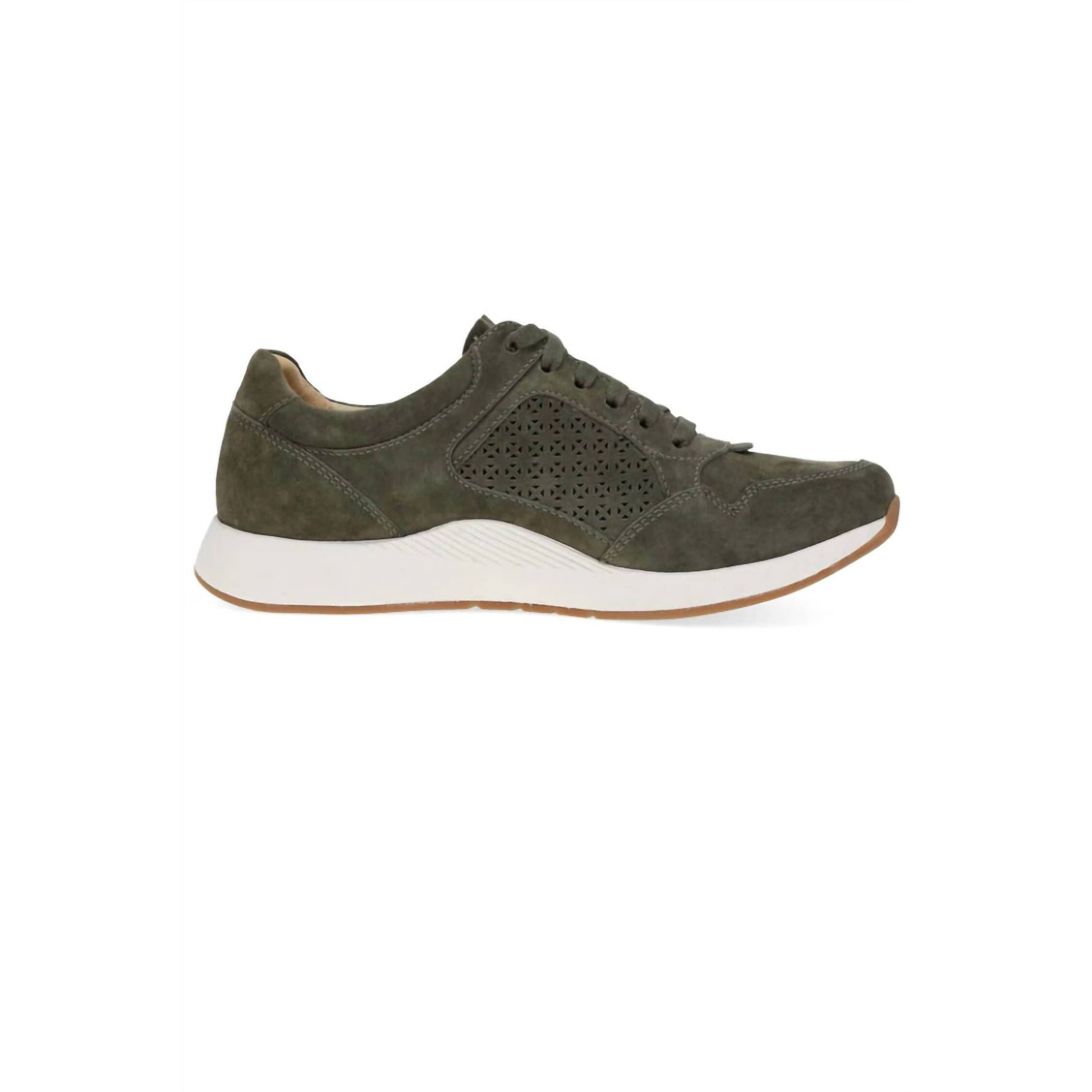 New Dansko Women's Catie Suede Sneakers In Olive Suede
